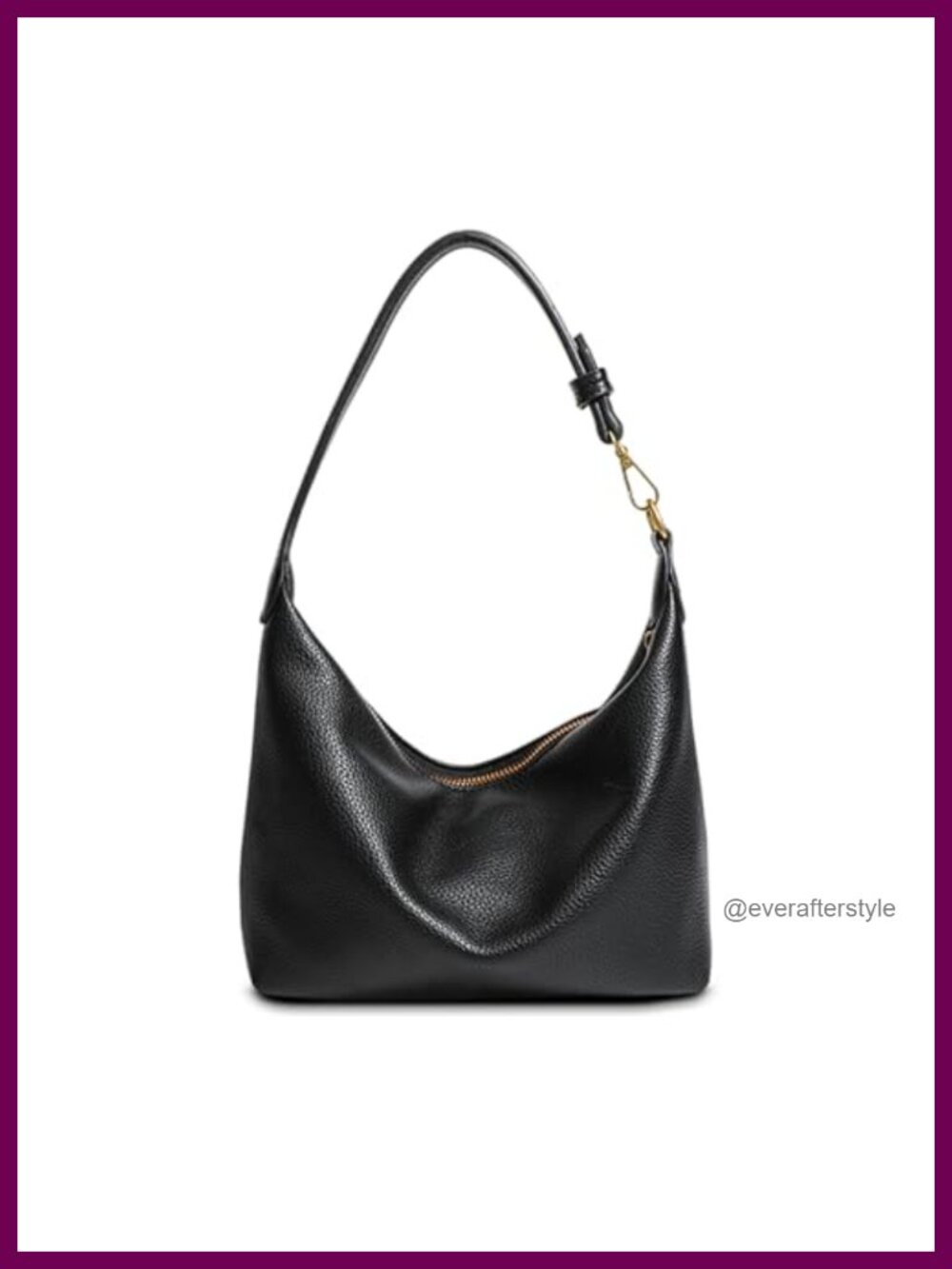 Small Hobo Shoulder Bag Soft PU Leather Slouchy Everyday Purse with Zipper